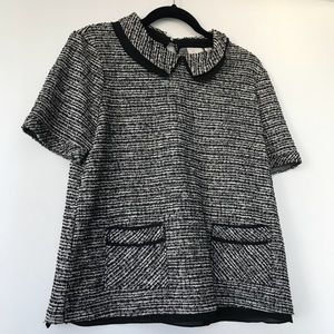 Anthropologie black and white blouse